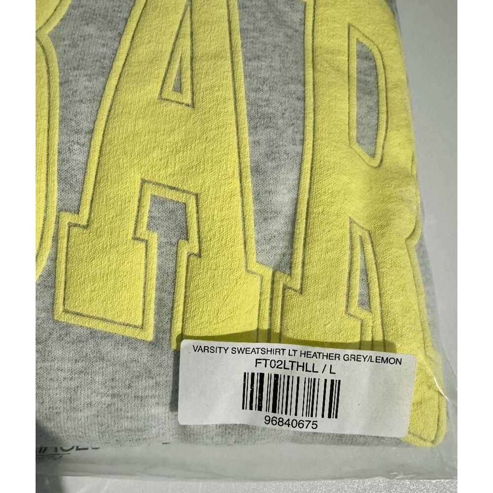 The Bar Varsity Sweatshirt in Lt Heather Grey/Lemon - Picture 12 of 13